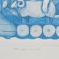 Signed Amram Ebgi "Noah and the Ark" Blue Color  Embossed Gold Etching Art Print