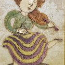 Rare Signed J. Roybal - Woman Playing Violin - Giclee Art Painting on Canvas