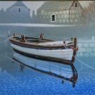 Signed Branko Modic Large Croatian Boat in Foggy Harbor Art Painting Croatia II