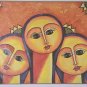 2010 Signed MIGUELA Three Woman Large Framed Art Painting Dominican Republic