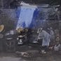 1996 Original Armando Freyre Largo Watercolor Kitchen Scene Painting Peru