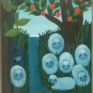 Framed & Signed Ruth Schindler Sheep by the river Rare vintage Painting