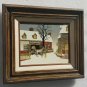 Signed H Hargrove - Horse Blacksmith Town Winter Scene - Serigraph Art Painting