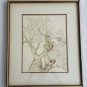 Original 1973 Signed Randy Fereday Color & ink Illustrative Framed Art Florida