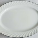 (1) Norleans Estate 14" Oval Serving Platter Fine China Swirled Platinum Trim (1) Norleans Estate 14" Oval Serving Platter Fine China Swirled Platinum Trim