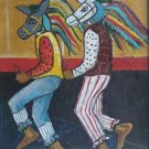 Signed Cesar Caracas El Güegüense Painting #1 Nicaraguan Artist Miami, Florida