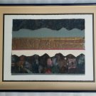Signed & Numbered 1/1 Becky Sansing Gold Birds II Mixed Media Art Collage Print Signed & Numbered 1/1 Becky Sansing Gold Birds II Mixed Media Art Collage Print