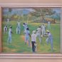 Rare 1992 Signed Roy Bernard Jamaica Cricket Game Players Caribbean Painting