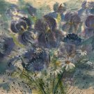 1972 FRANCES CELLOZZI Garden Flowers Watercolor Institute of American Art