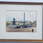 1966 Signed Fernand Guignier Parisian Scene Art Watercolor Painting PARIS FRANCE