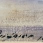 1966 Signed Fernand Guignier Parisian Scene Art Watercolor Painting PARIS FRANCE
