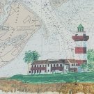 1995 Signed S. Downs Hilton Head Island LIGHTHOUSE SOUTH CAROLINA Map Art Print 1995 Signed S. Downs Hilton Head Island LIGHTHOUSE SOUTH CAROLINA Map Art Print