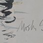 Signed Moshe Gat Fisherman Framed Vintage Lithograph Print Listed Israeli Artist