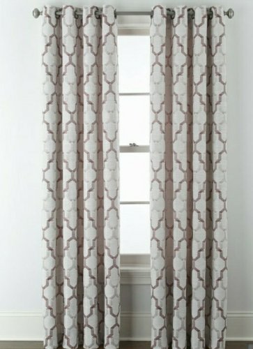 (1) NEW JCPenney Home Casey Jacquard RED WINE 7313191 Grommet Curtain 50 X 84