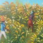 Original & Signed Maurice Guerre - Workers in the Field - Haitian Art Painting