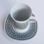 Rare Vintage Sango Rubaiyat Quadrille 1 Tea Cup and Tea Saucer Plate Set Made in