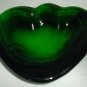 Vintage 1970's Blenko Forest Green Color Handmade Sculptured Glass Display Block