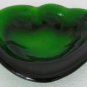 Vintage 1970's Blenko Forest Green Color Handmade Sculptured Glass Display Block