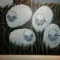 1980's Ruth Schindler Rare Vintage Handpainted Sheep Canvas Painting Signed by