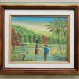 Signed & Original Rony Millien Lovers in the Countryside Haitian Art Painting