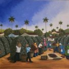 Signed Rosa Maria Coffee Plantation Naif Folk Art Brazil Latin America Painting