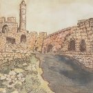 Signed Roshi - Citadel Courtyard - 1/25 Color Etching & Aquatint Art Print