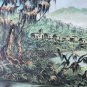 1975 Signed Pedro & Jorge S. Guarderas Landscape Art Canvas Painting EQUADOR