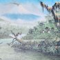 1975 Signed Pedro & Jorge S. Guarderas Landscape Art Canvas Painting EQUADOR