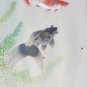 Signed Okada Japanese Koi Fish Vintage Watercolor Painting Asian Oriental Art