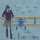 Vintage Renie Gloth Studio - The Barnstormer - Airplane Pilot Framed Needlework