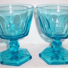Fostoria (2) Crystal Virgina Blue Water Goblet Ice Tea Goblet Glasses Fostoria (2) Crystal Virgina Blue Water Goblet Ice Tea Goblet Glasses