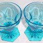 Fostoria (2) Crystal Virgina Blue Water Goblet Ice Tea Goblet Glasses