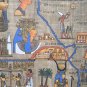 Framed Egyptian Map, Landmarks, & Ancient Cities on Papyrus Art Signed Painting
