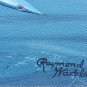 Original Raymond Waddey Painting Aviation Art US Air Force P51 Mustang Aircraft