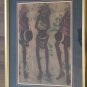 Original Kenyan Art THREE TRIBAL AFRICAN DRUMMERS Textile Batik Painting Africa