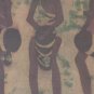 Original Kenyan Art THREE TRIBAL AFRICAN DRUMMERS Textile Batik Painting Africa