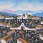 1992 Signed Fernandez Latino Hispanic South America Town Village Painting Art