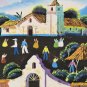 1992 Signed Fernandez Latino Hispanic South America Town Village Painting Art