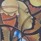 2001 Scarce Painting by Jeff Joseph Haitian Contemporary Abstract Art Portrait 2001 Scarce Painting by Jeff Joseph Haitian Contemporary Abstract Art Portrait