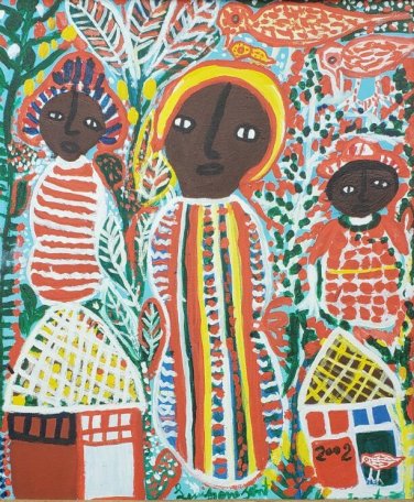 2002 Louisiane Saint Fleurant Vodou Naif Haitian Master Artist Painting Haiti