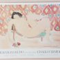 1989 Muramasa Kudo RECLINING WITH ROSES Chalk & Vermilion Art Poster Print NYC
