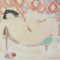 1989 Muramasa Kudo RECLINING WITH ROSES Chalk & Vermilion Art Poster Print NYC