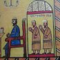Shalom Moskovitz of Safed Extra Large Laminated Ceramic Tile with Original Litho
