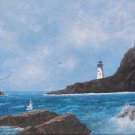 Original & Signed Betsy Crahen - Lighthouse - Scenic Seaside Seascape Painting