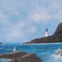 Original & Signed Betsy Crahen - Lighthouse - Scenic Seaside Seascape Painting
