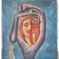 Signed Benjamin (Benyamin) Long Judaica Portrait Art Painting ISRAELI ARTIST
