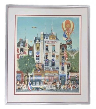 1978 Signed Hiro Yamagata "Hotel Concorde" 254/300 Lithograph Art Print