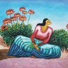 Signed Kossloff Southwestern Native Indian Woman Art Painting R.C Gorman Style