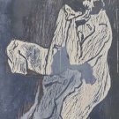 Vintage Circa 1970s E. M. Kaufman Portrait  of a Woman Lithographic Art Print