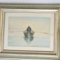 1978 Signed Gail Richardson - Man in Boat - Fisherman - Watercolor Art Painting
